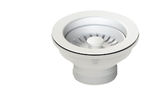 90x50 Matte White Basket Waste & Long Bolt