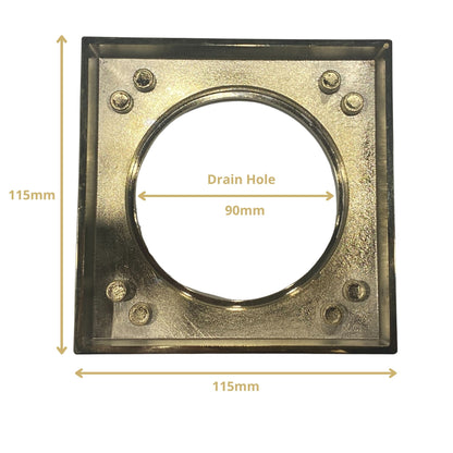 Brushed Gold Smart Tile Insert Floor Waste Shower Grate Drain (88mm outlet)