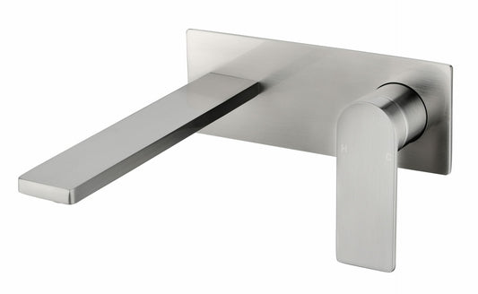 Ruki Wall Basin Mixer - Brushed Nickel