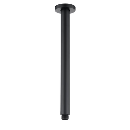Pavia 300mm Matte Black Ceiling Shower Arm Round
