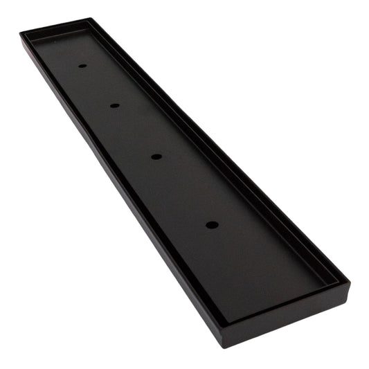 900mm Matt Black Tile Insertl Floor Waste - Center Cut