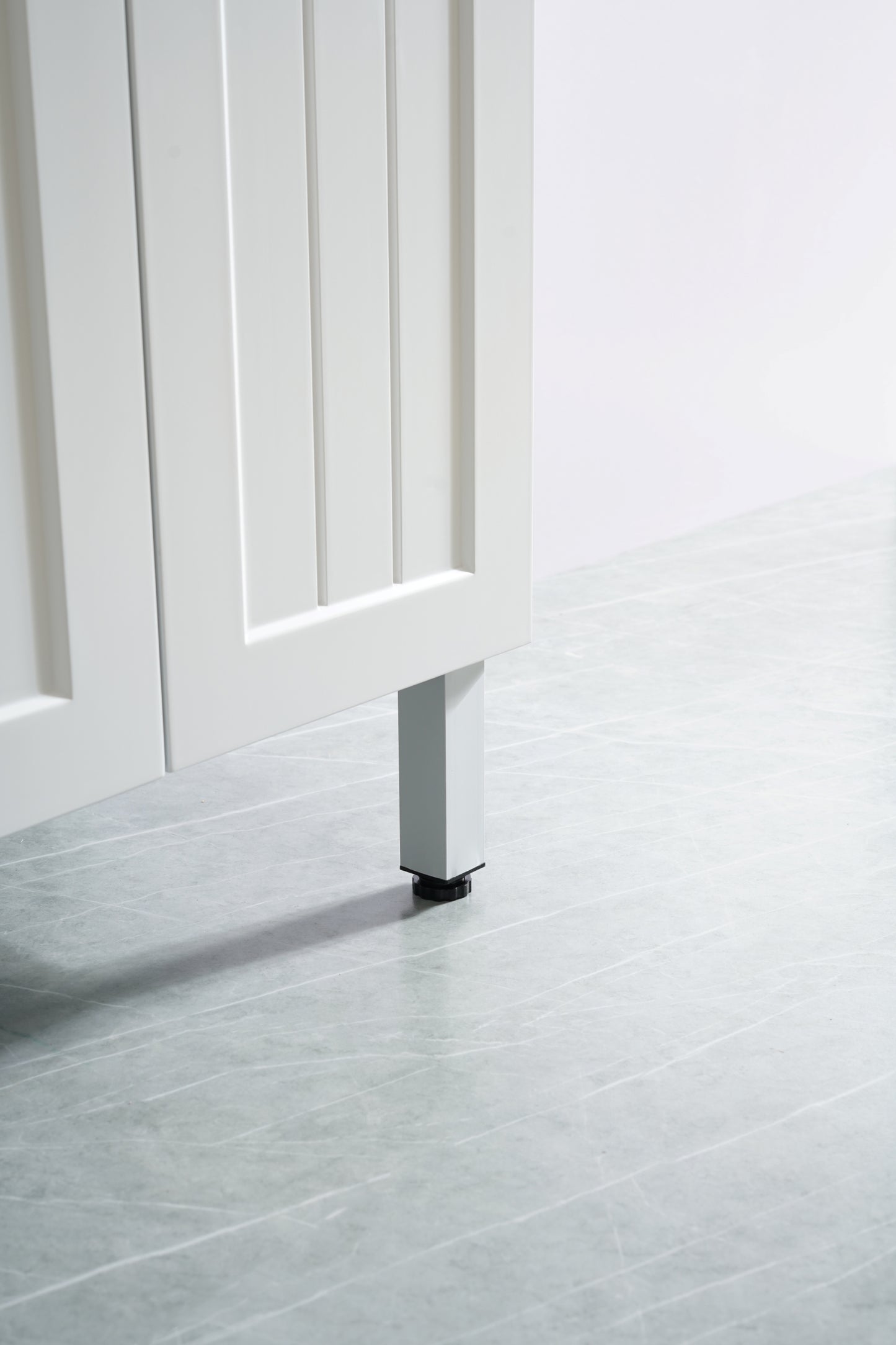 900mm Acacia Floor Vanity PVC Left Side Drawers - Cabinet Only - Matte White