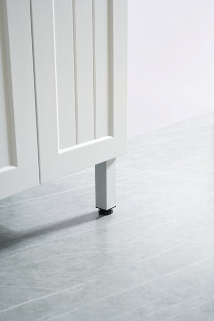 900mm Acacia Floor Vanity PVC Left Side Drawers - Cabinet Only - Matte White