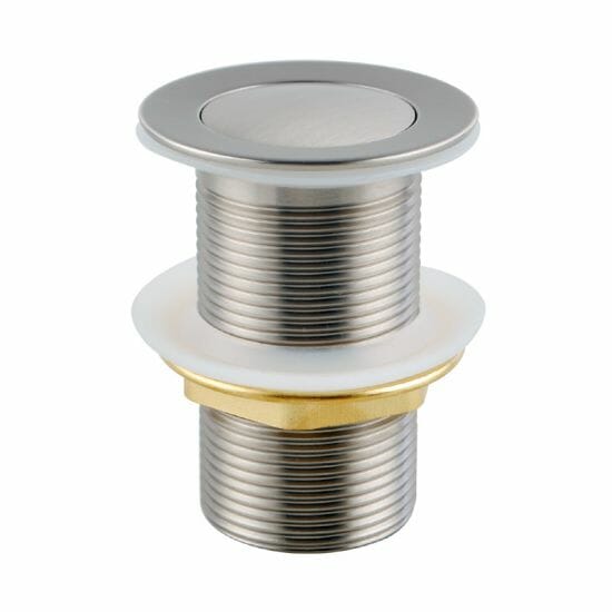 32/40mm Solid Brass Basin Pop Up Waste - Brushed Nickel - NO Overflow