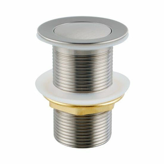 32/40mm Solid Brass Basin Pop Up Waste - Brushed Nickel - NO Overflow