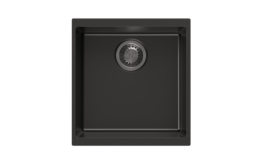Black Carysil Enigma N100M Granite Single Bowl Stone Kitchen Sink 430*460*200mm