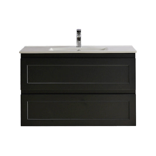 900mm Fremantal Wall Hung Vanity PVC Cabinet Only - Matte Black