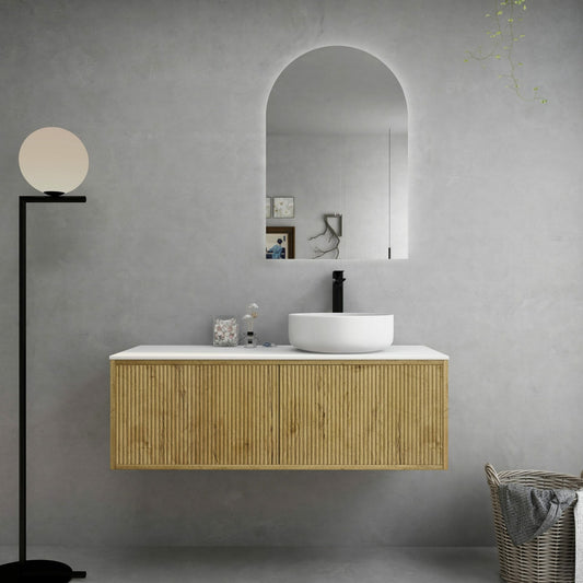 Bellevue Ensuite Slim Wall Hung Vanity -   Prime Oak - 1200mm