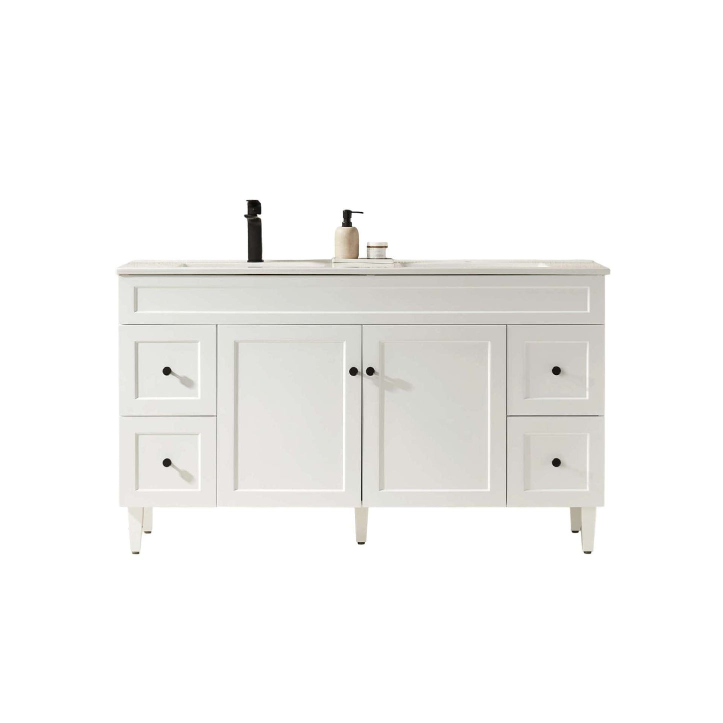 1500mm Harrington Floor Vanity PVC - Cabinet Only - Single/Double Bowl - Matte White