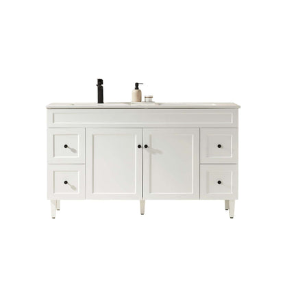1500mm Harrington Floor Vanity PVC - Cabinet Only - Single/Double Bowl - Matte White