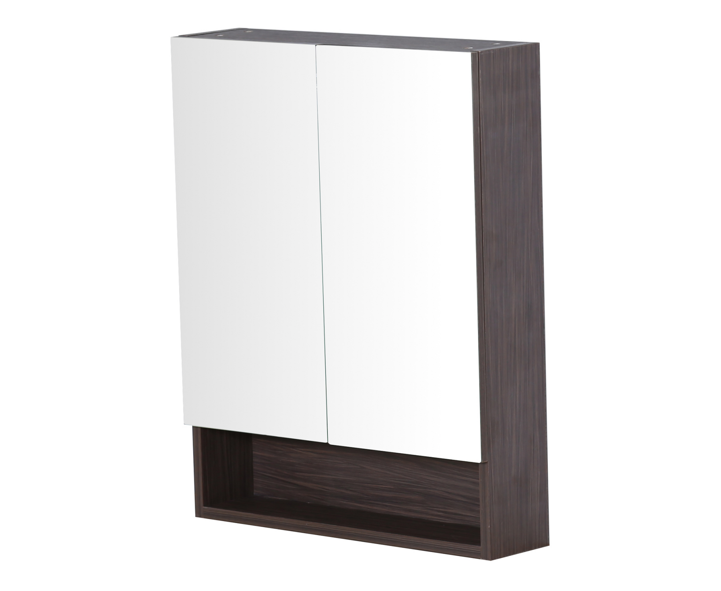 Stella Walnut Shaving Cabinet - Double   Doors - Dark Brown - 600mm