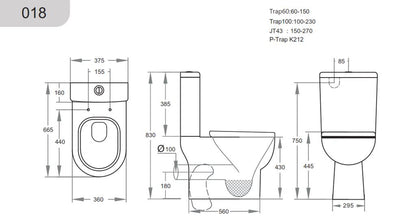 Skew Toilet Suite
665*375*830mm