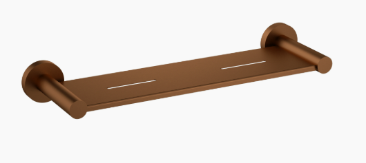 Otus Slimline Metal Shelf In Brushed Copper