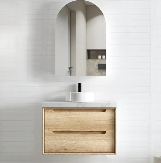 Byron 750mm Natural Oak Wall Hung Cabinet Only