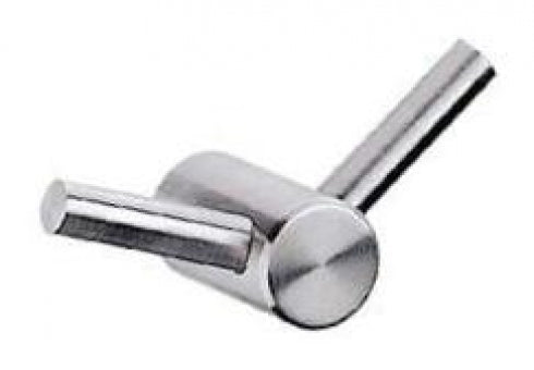 22mm W  Surface Mounted Double Robe Hook - 22mm W x 50mm D - Bright