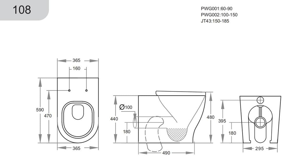 Tornado Rimless Wall Faced Floor Pan
Easy Height
Size: 590*365*440mm