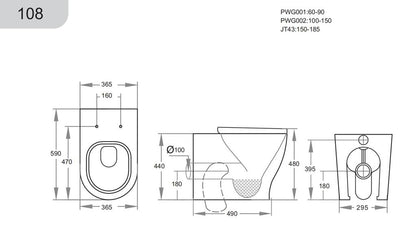 Tornado Rimless Wall Faced Floor Pan
Easy Height
Size: 590*365*440mm