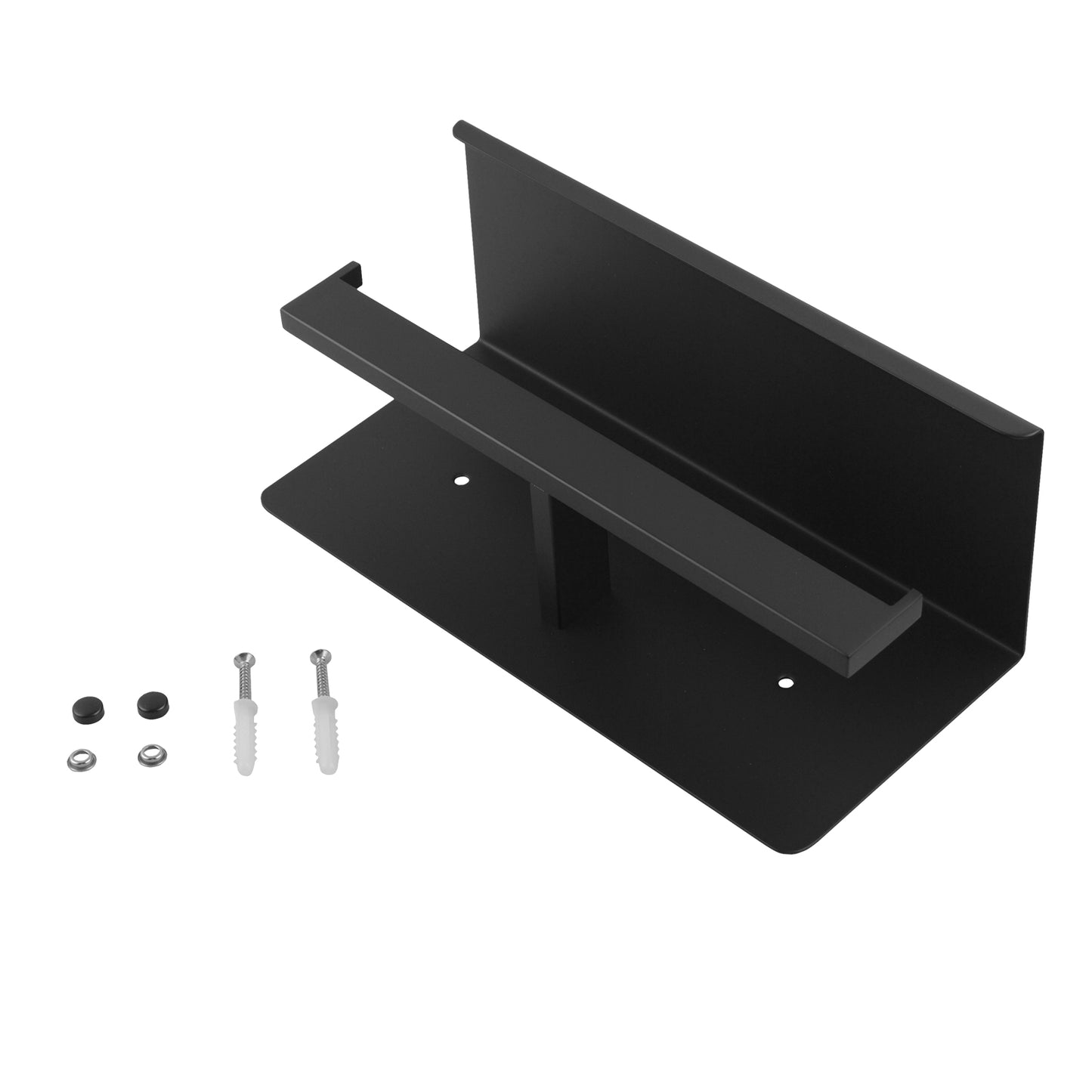 IVANO Series Black Double Toilet Paper Holder with Cover