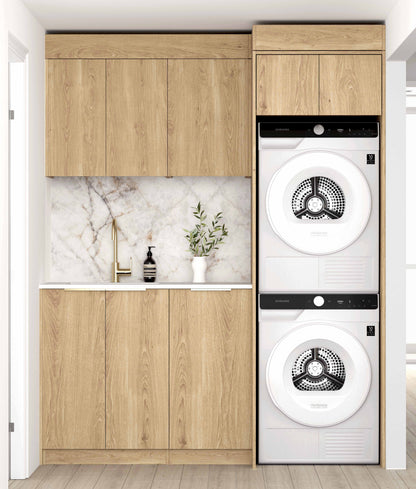 Laundry Kit 1715B Byron/Bondi Natural Oak with Pure White Top