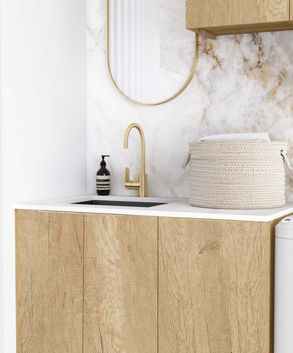 Laundry Kit 1715B Byron/Bondi Natural Oak with Pure White Top