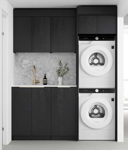 Laundry Kit 1715A Byron/Bondi Black Oak with Pure White Top
