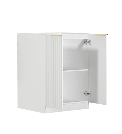 Noosa Laundry 630 Fluted White Base Cabinet