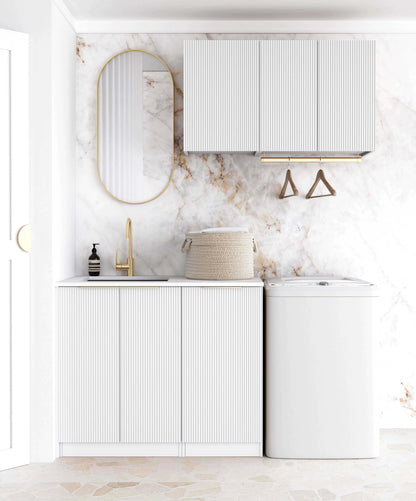 Laundry Kit 1715C Bondi White with Natural Carrara Marble Top