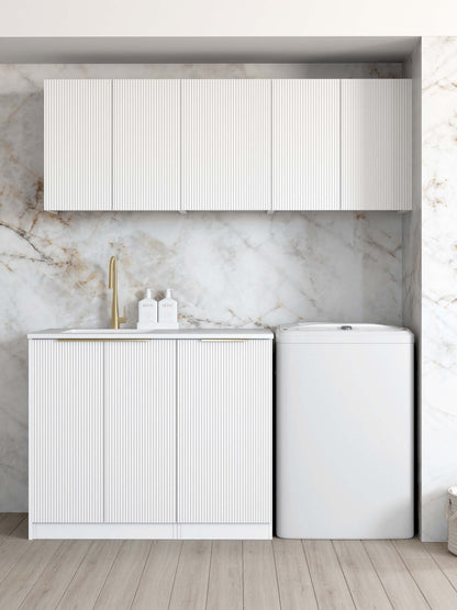 Laundry Kit 1715C Bondi White with Natural Carrara Marble Top