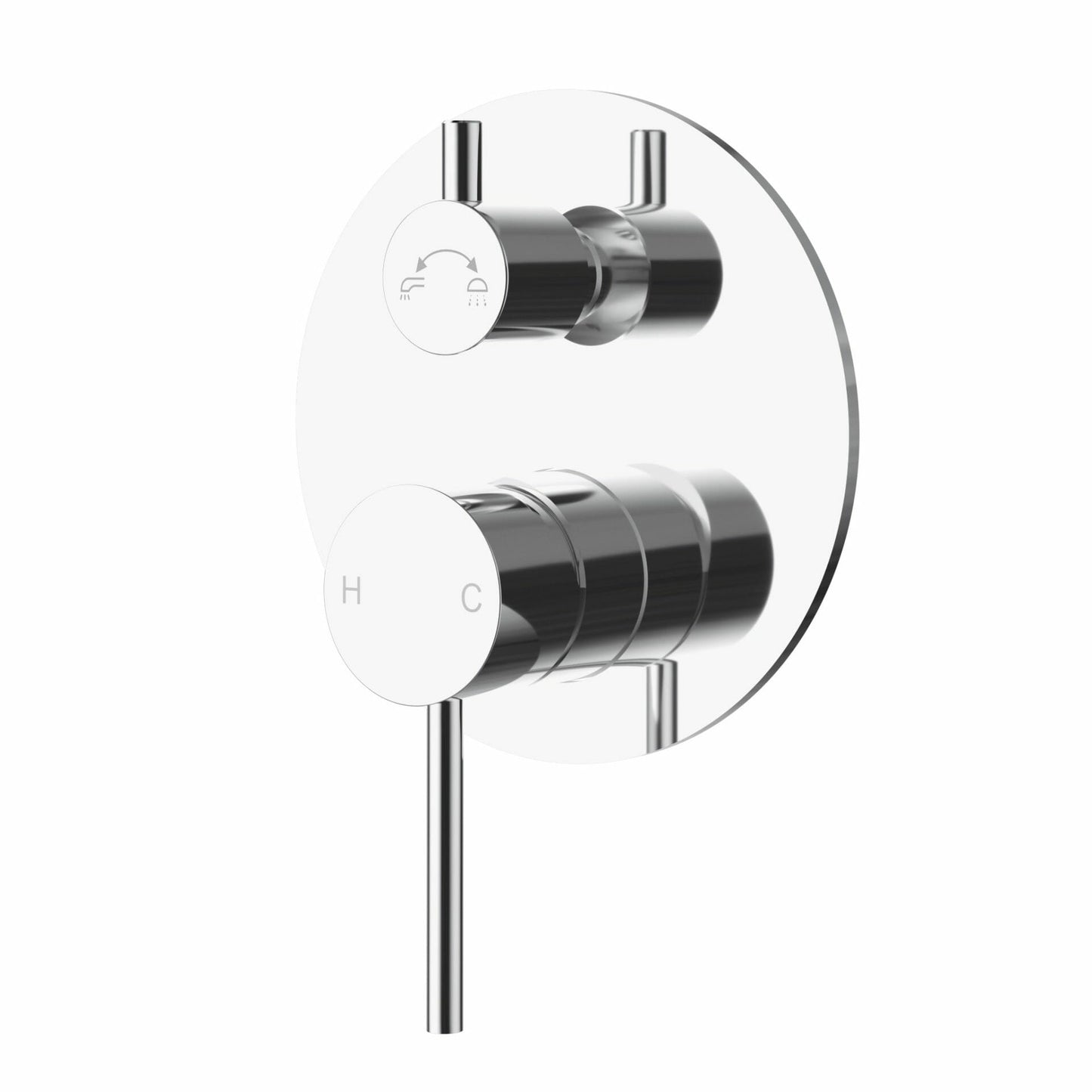 Otus Slimline Stainless Steel Wall Diverter Mixer  Trim Kits - Chrome