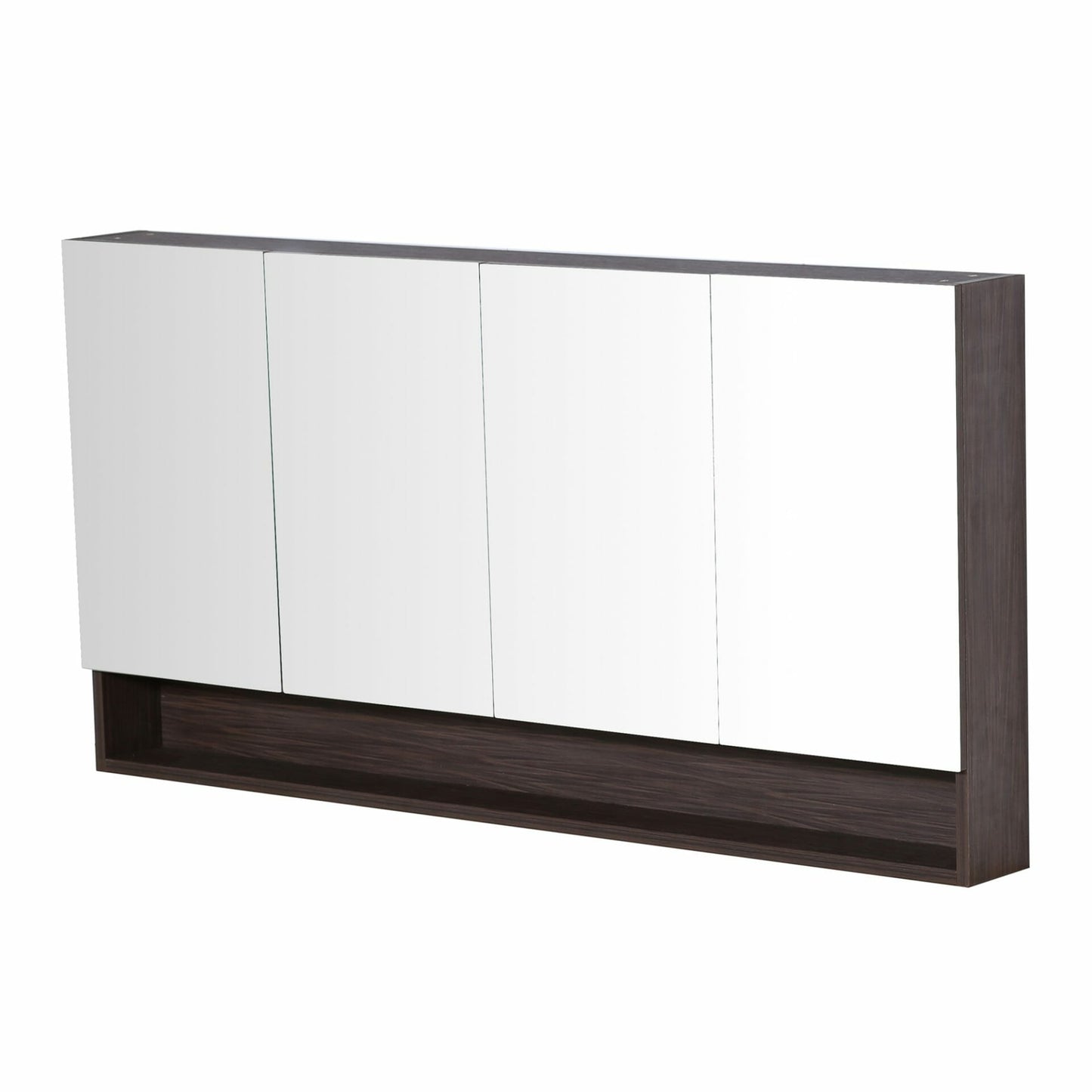 Stella Walnut Shaving Cabinet - Four   Doors - Dark Brown - 1500mm