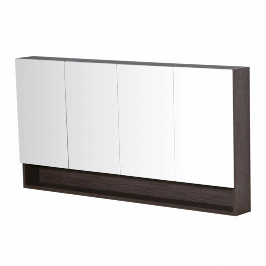 Stella Walnut Shaving Cabinet - Four   Doors - Dark Brown - 1500mm
