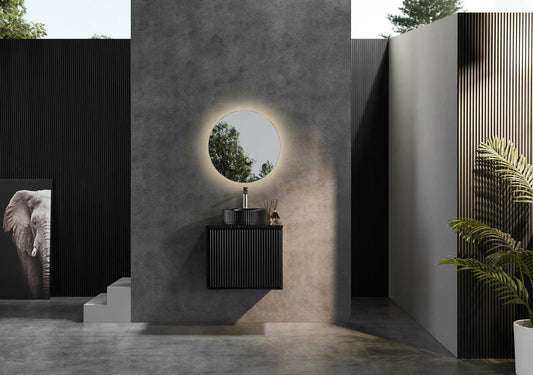 Kirribilli / Kliff Wall Hung Vanity - Matt Black - 600mm