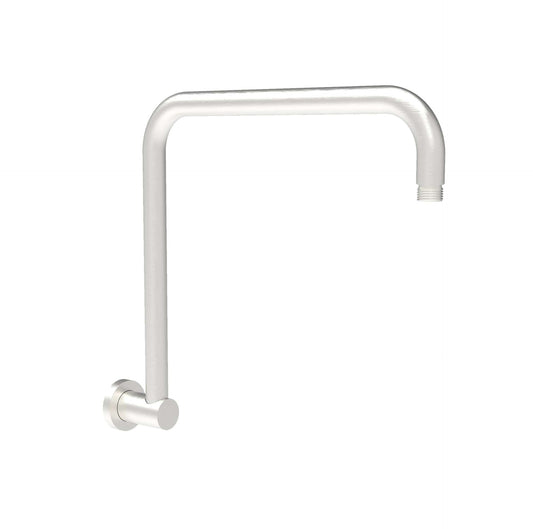 Round Brushed Nickle Rectangle Curved Wall Shower Arm - PRY020-BN