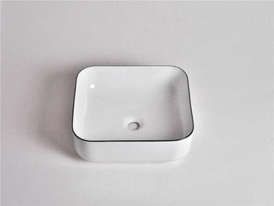 Aries - 38 in Gloss White with Black Rim - CLA-423-CBLG  -   380x380x140mm