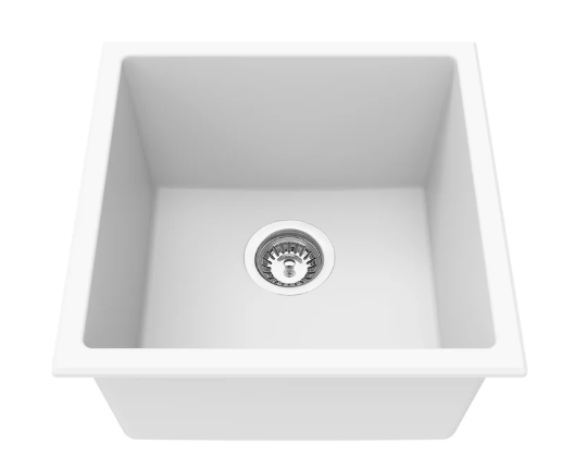 543mm Quartz Undermount Kitchen Sink - Single Bowl - Matte White