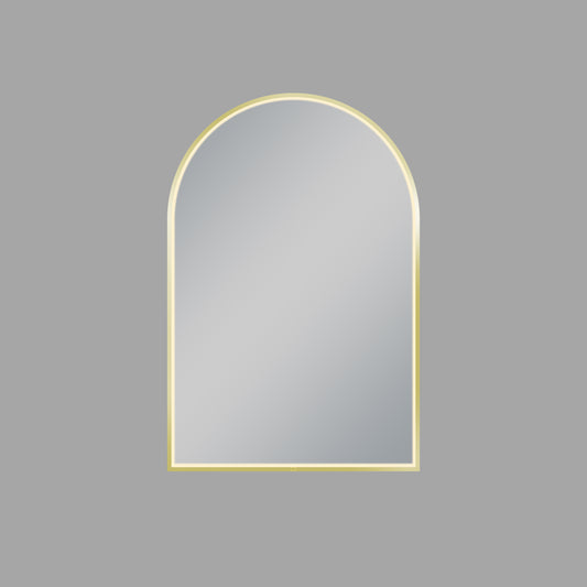 Uni-Brushed Gold Arch Framed Mirror -  600x900mm