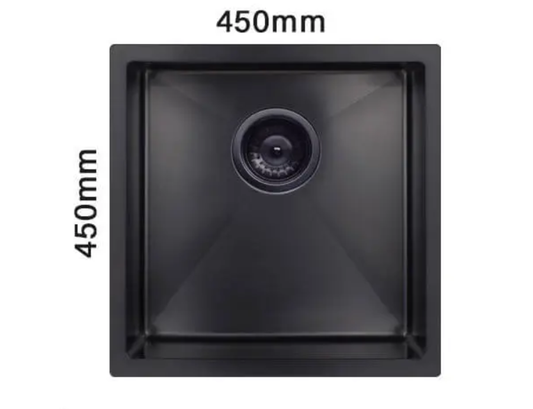 Nano Scratch Resistant Sandblasted Nano Glaze Sink - Gun Metal / Black - 450x450x220mm