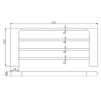 VOG Series Chrome Towel Rack 600mm