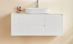 1200mm Brindabella Wall Hung Vanity PVC - Cabinet Only - Double Bowl - Matte White