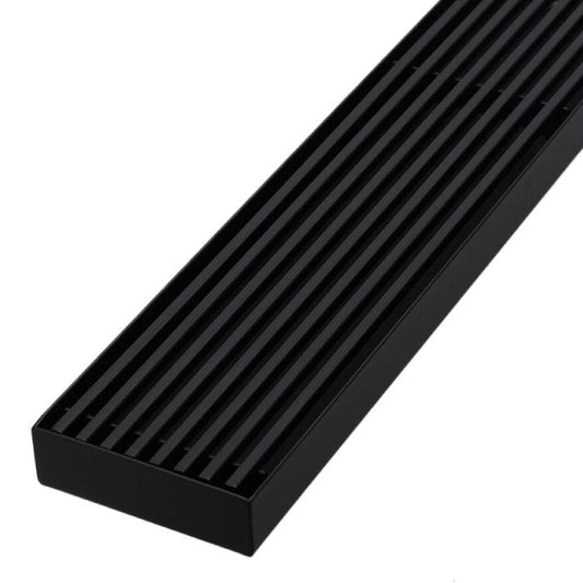 1000mm Matt Black Grill Floor Waste - Center Cut