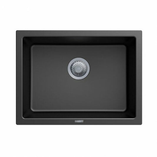 Carysil Black Single Big Bowl Granite  Kitchen/Laundry Sink Top/Flush/Under Mount - 610x457x205mm
