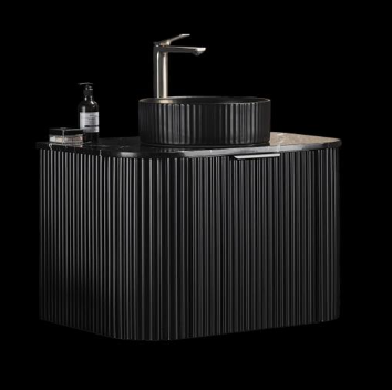 600mm Avalon Wall Hung Vanity PVC Cabinet Only - Matte Black