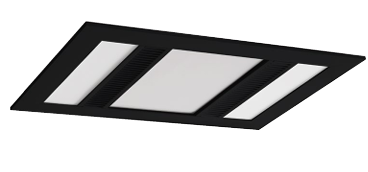 Phoenix 1000w Halogen 3 in 1 Bathroom Heater & High Extraction Exhaust Fan with 2 Tricolour LED Light Panels - Black