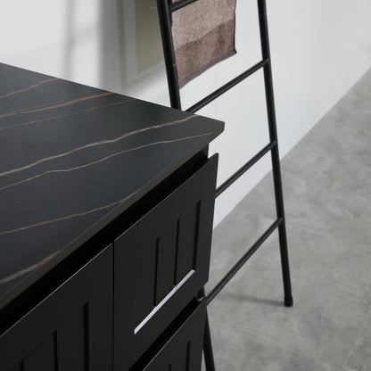 1200mm Acacia Wall Hung Vanity PVC Cabinet Only - Single Bowl - Matte Black