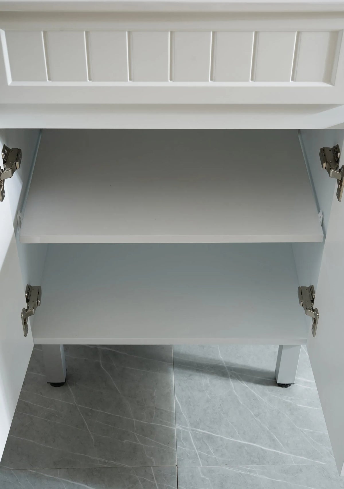 600x460mm Acacia Floor Vanity PVC Cabinet Only - Matte White