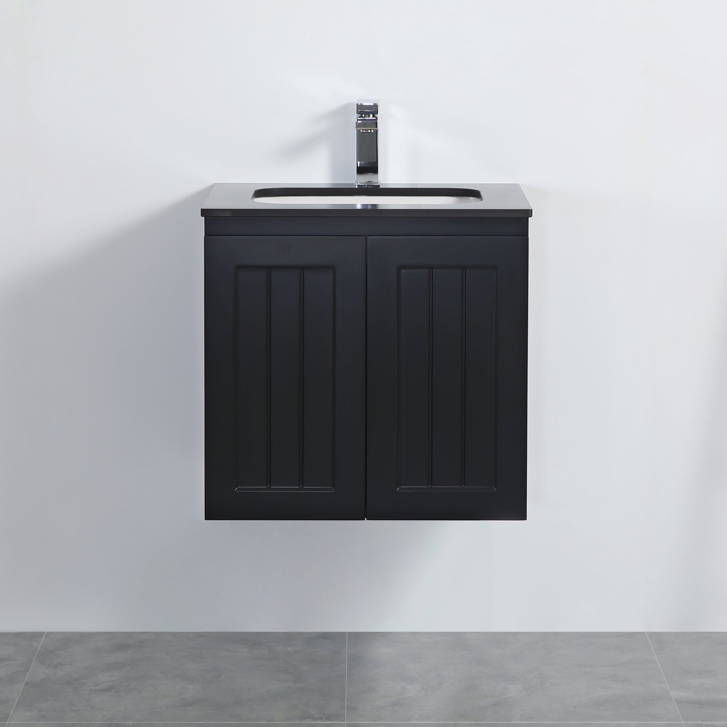 600mm Acacia Floor Vanity PVC Cabinet Only - Matte White
