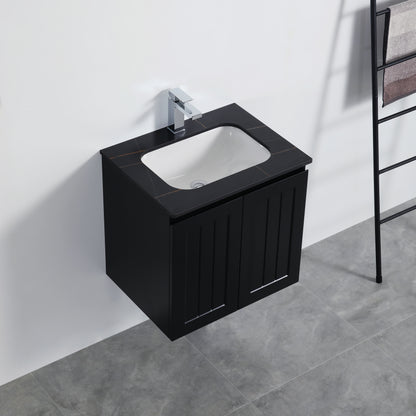 600mm Acacia Floor Vanity PVC Cabinet Only - Matte White