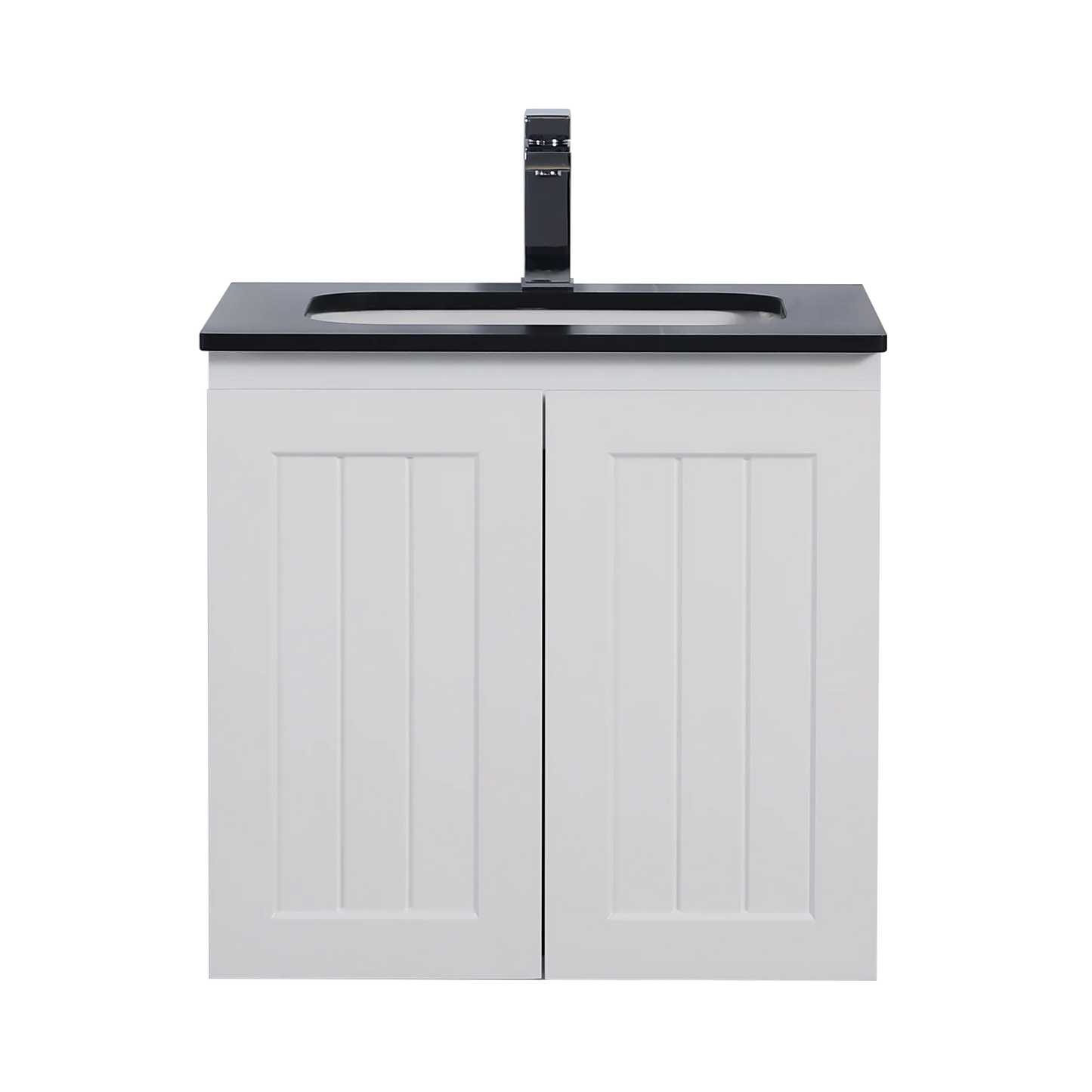600mm Acacia Floor Vanity PVC Cabinet Only - Matte White