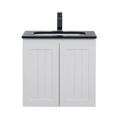 600mm Acacia Floor Vanity PVC Cabinet Only - Matte White