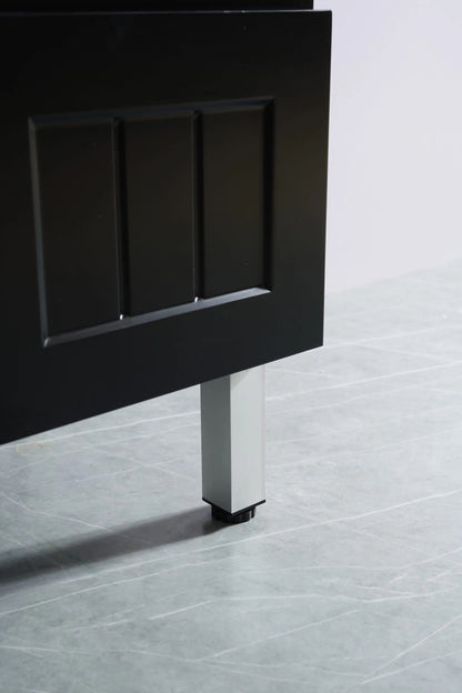 750mm Acacia Slim Floor Vanity PVC Left Side Drawers - Cabinet Only - Matte Black